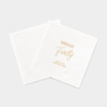 Hello Forty | Modern 40th Birthday Party Foil Napkins<br><div class="desc">This custom foil napkin will add stylish detail to your birthday celebration. This design features simple chic lettering "Hello Forty". You can personalise the text with your age / any text. Matching invitations and birthdayt party supplies are available in my shop BaraBomDesign.</div>