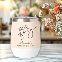 Hello Forty Modern Script Chic 40th Birthday Party