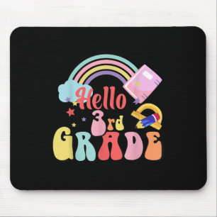 Hello Fourth 3rd Grade Teacher First Day Of School Mouse Pad