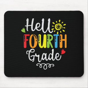 Hello Fourth 4th Grade Cute Back To School Mouse Pad