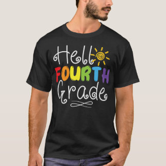 Hello Fourth Grade Back To School 4th Teacher Stud T-Shirt