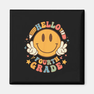 Hello Fourth Grade Back To School Groovy Teacher S Magnet