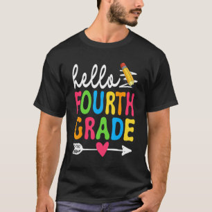 Hello Fourth Grade Back To School Men Women Boy Gi T-Shirt