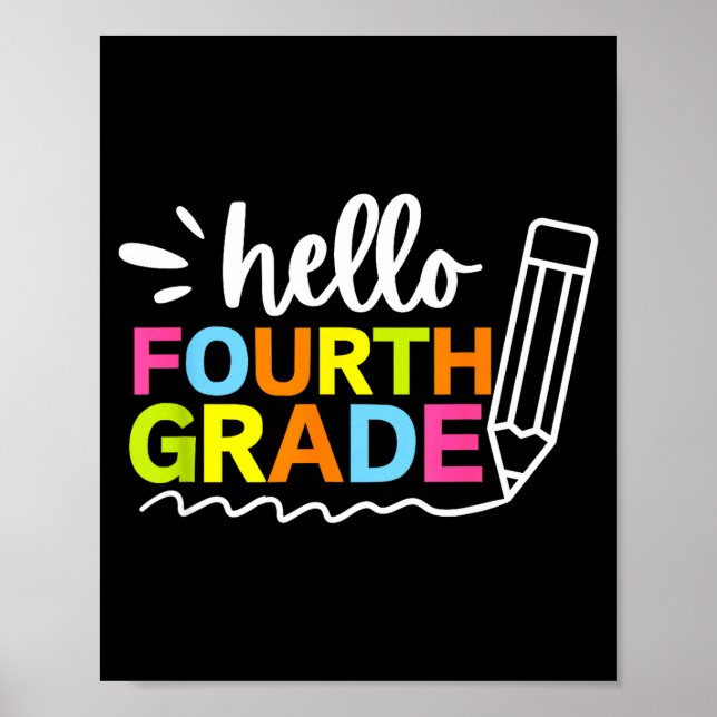 Hello Fourth Grade Back to School - Team 4th Grade Poster (Front)
