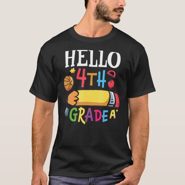 Hello Fourth Grade Cute 4th Grade 2 T-Shirt (Front)