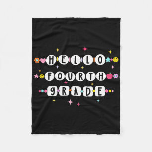 Hello Fourth Grade Friendship Bracelet Back To Sch Fleece Blanket