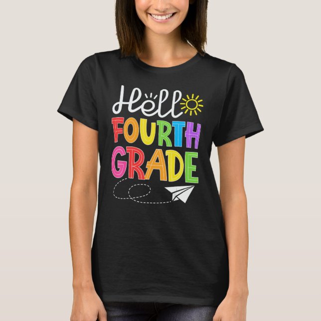 Hello Fourth Grade Fun 4Th Grade Back to School    T-Shirt (Front)