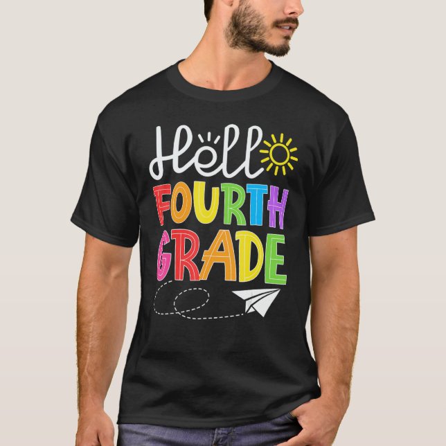 Hello Fourth Grade Fun 4Th Grade Back to School    T-Shirt (Front)