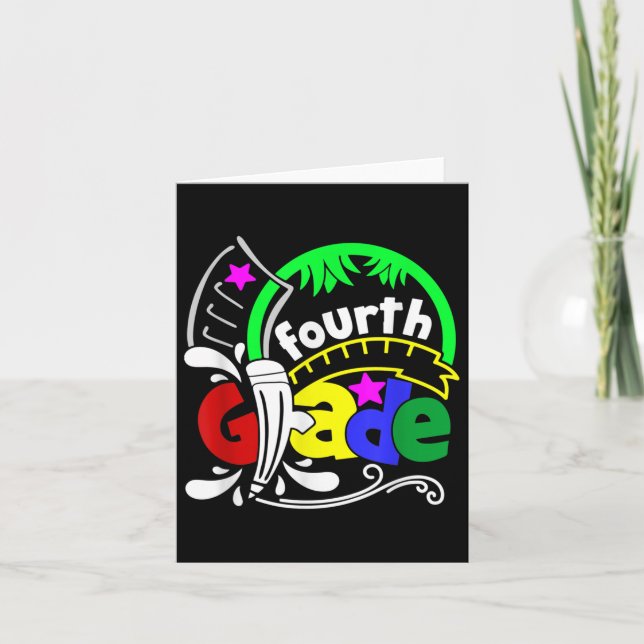 Hello Fourth Grade Funny 4th Grade Back To School  Card (Front)