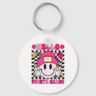 Hello Fourth Grade Smile Face 4th Grade Back To Sc Key Ring