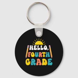 Hello Fourth Grade Teacher Students 4th Grade Back Key Ring