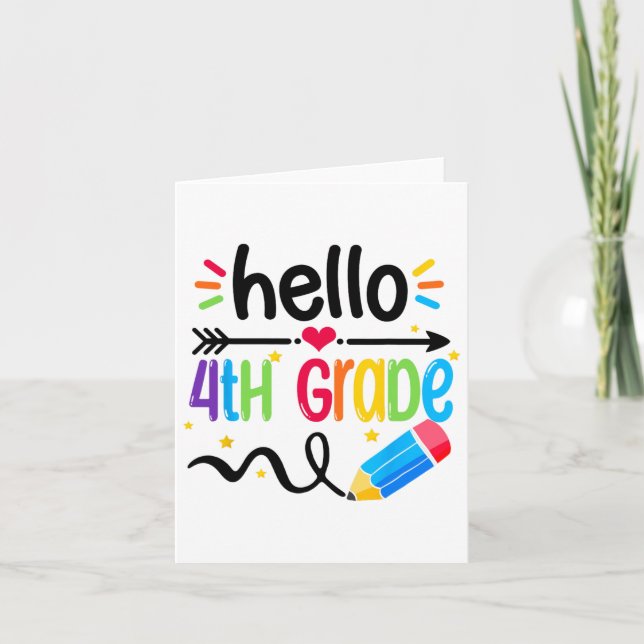 Hello Fourth Grade Team 4th Grade Ck To School Tea Card (Front)