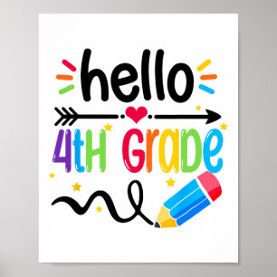 Hello Fourth Grade Team 4th Grade Ck To School Tea Poster