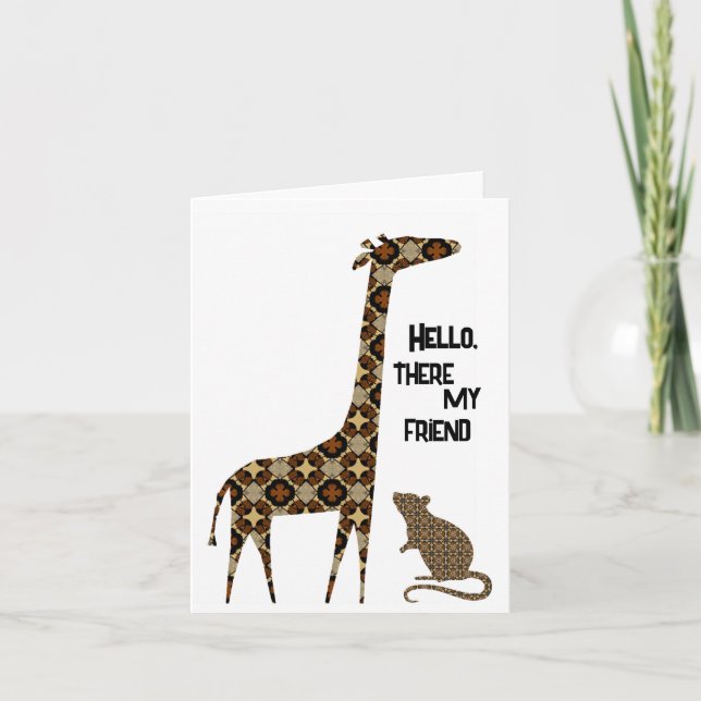Hello Friend Folded Note Card (Front)