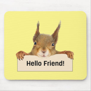 Hello Friend Funny Squirrel  Mouse Pad
