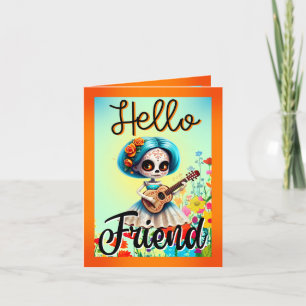 Hello Friend Sugar Skull Thank You Card