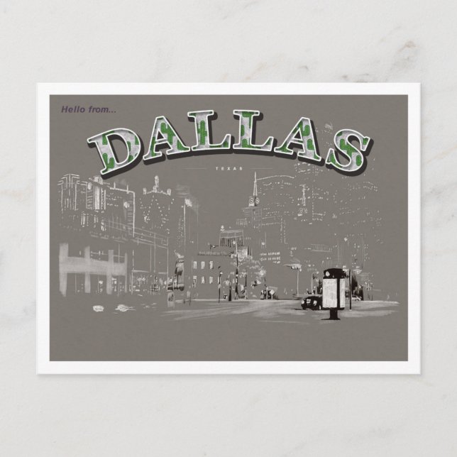 Hello from Dallas Texas Postcard (Front)