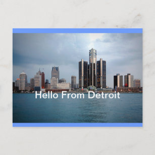 Hello From Detroit, Michigan Postcard