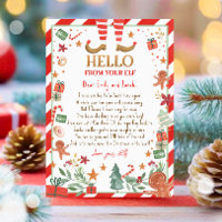 Hello From Elf Arrival Letter I'm Back Christmas