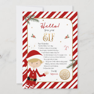 Hello from Elf Welcome Letter Invitation