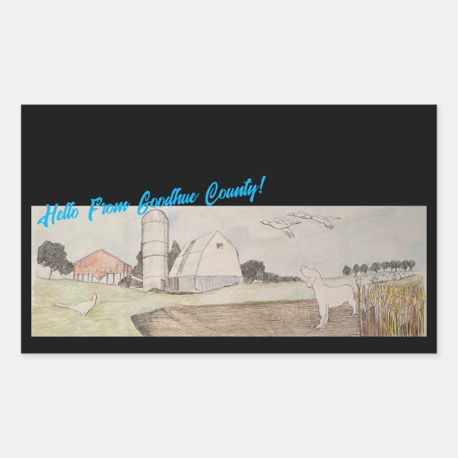 Hello From Goodhue County Rectangular Sticker (Front)