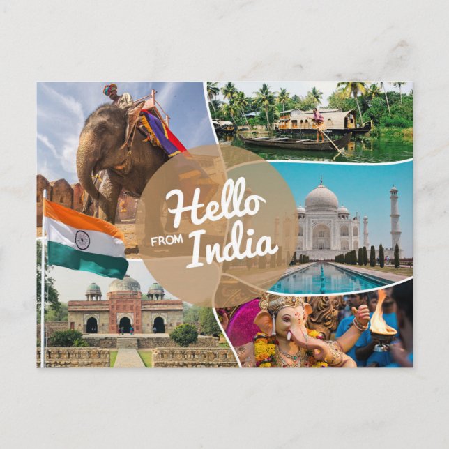 Hello From India Postcard (Front)