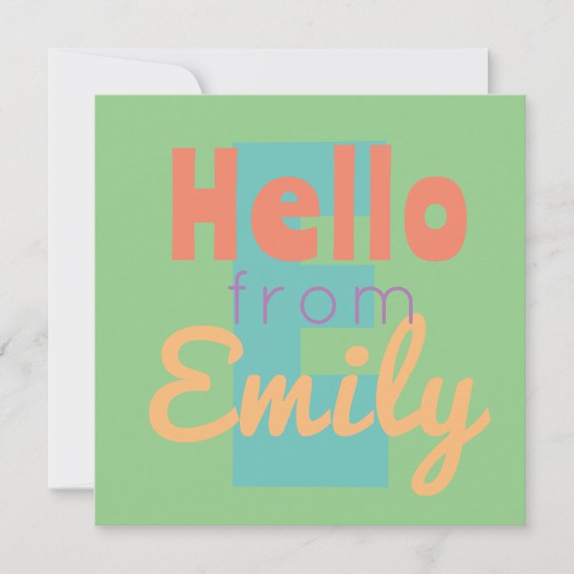 Hello From Invite Card – Palm Springs Style (Front)