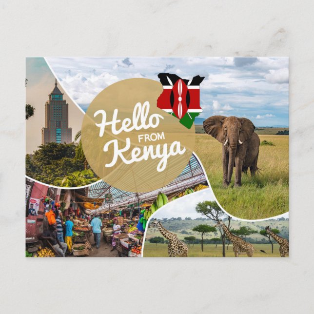 Hello From Kenya Postcard (Front)