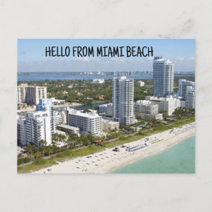 HELLO FROM MIAMI BEACH FLORIDA POSTCARD POSTCARDS