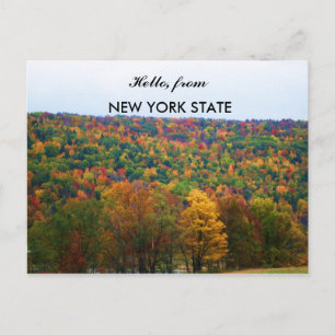 HELLO FROM NEW YORK STATE IN AUTUMN postcard