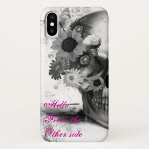 Hello from other side floral butterfly skull Case-Mate iPhone case