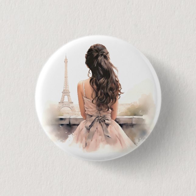 Hello From Paris Button  (Front)