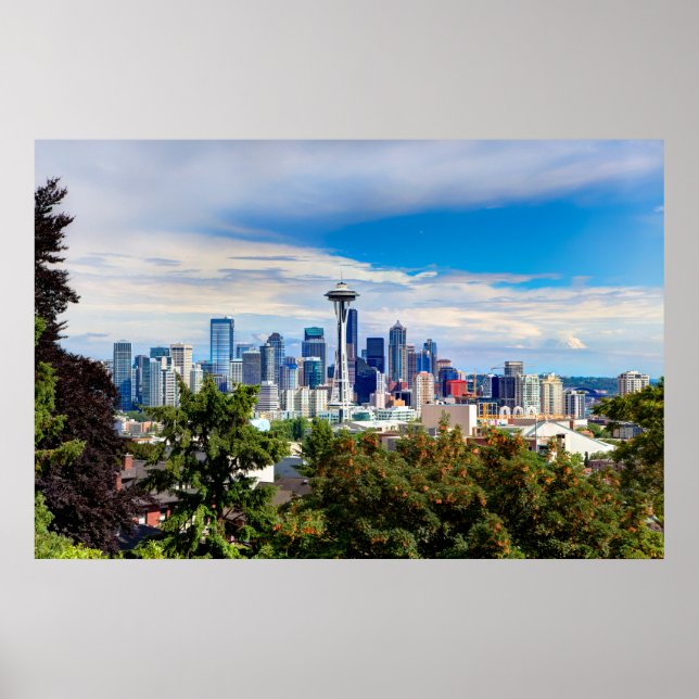 Hello from Seattle, Washington. Downtown View  Poster (Front)