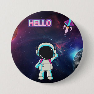 Hello from space, 7.5 cm round badge