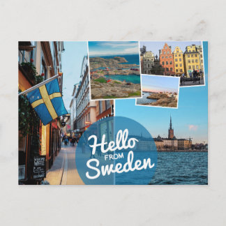 Hello From Sweden Postcard