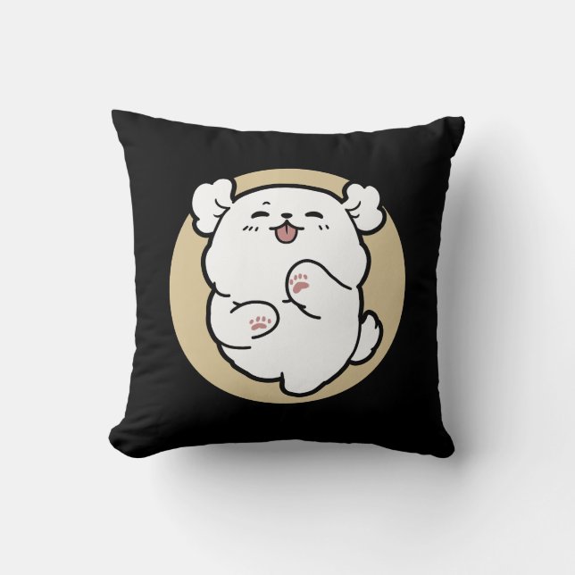 Hello from the Barked Side – Cute Dog Design Cushion (Front)