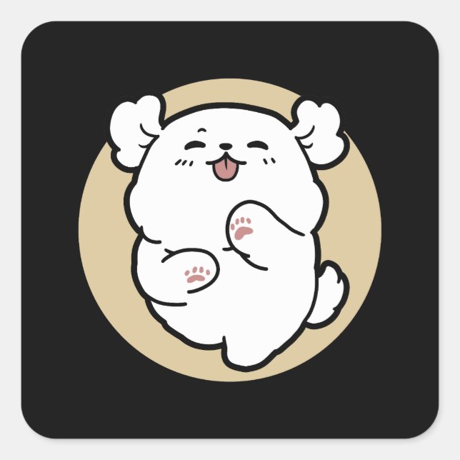 Hello from the Barked Side Square Sticker (Front)