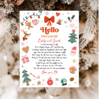 Hello From Your Elf I'm Back Christmas Elf Letter