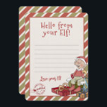 Hello From Your Elf, Letter Notecard<br><div class="desc">Hello From Your Elf, Letter Notecard. I'm back! This little elf is waiting for the big Christmas fun. Whimsical watercolors and seasonal typography complement the design. Personalise this cute elf design with your details easily and quickly. Press the customise it button to further re-arrange and format the style and placement...</div>