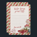 Hello From Your Elf, Letter Notecard<br><div class="desc">Hello From Your Elf, Letter Notecard. I'm back! This little elf is waiting for the big Christmas fun. Whimsical watercolors and seasonal typography complement the design. Personalise this cute elf design with your details easily and quickly. Press the customise it button to further re-arrange and format the style and placement...</div>