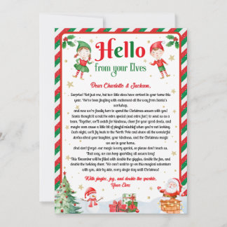 Hello From Your Elves Christmas Arrival Letter  Invitation