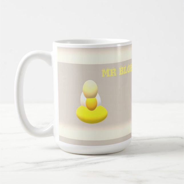 Hello Funny Greeting MR Blob yellow colour cream Coffee Mug (Left)