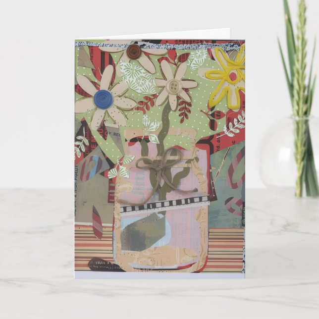 hello.getwell. blank/flowers bouquet paper art des thank you card (Front)