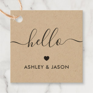 Hello Gift Tag, All Occasion Gift Tags, Kraft Favour Tags