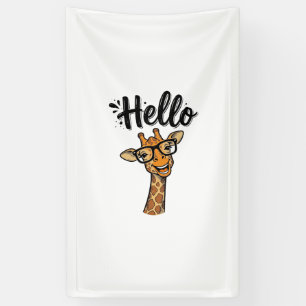 Hello Giraffe Vintage Engraving Cute Animal Shirt_ Banner