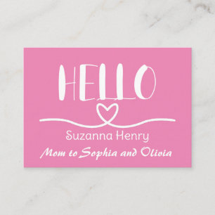 Hello Girl Mum Contact Card Mummy Calling Card