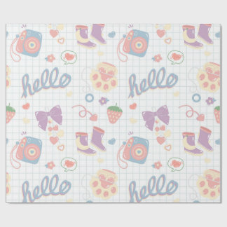 Hello! Girl things pattern Wrapping Paper