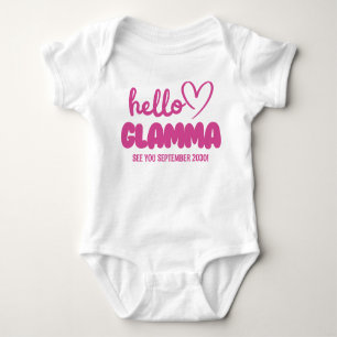 Hello Glamma Baby Reveal Pregnancy Announcement Baby Bodysuit