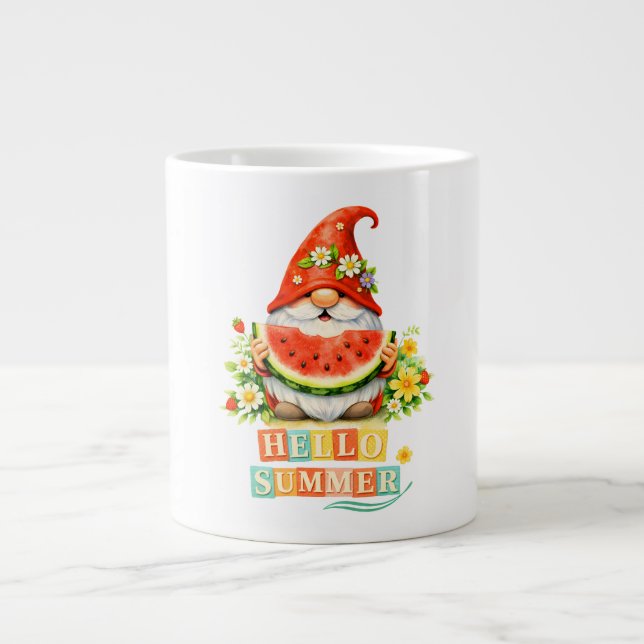 Hello Gnome Summer Large Coffee Mug (Front)