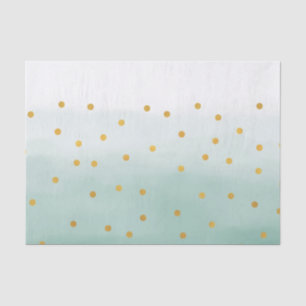 Hello Gold Mint Confetti Ombre Tissue Paper